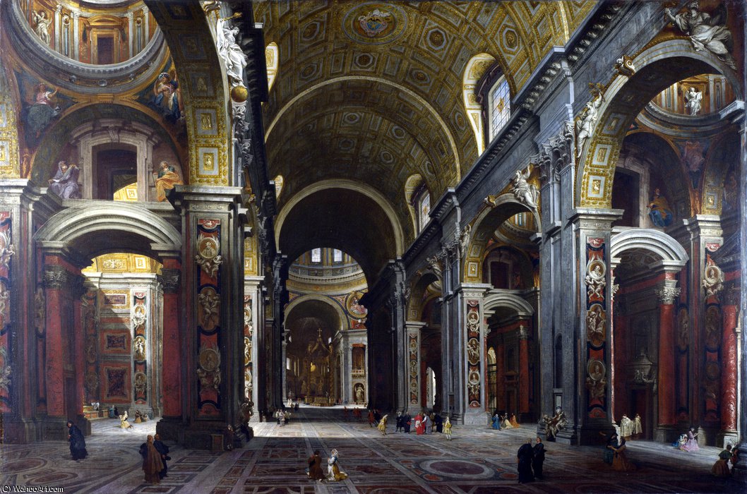 Rome - The Interior Of St Peter's — Giovanni Paolo Panini