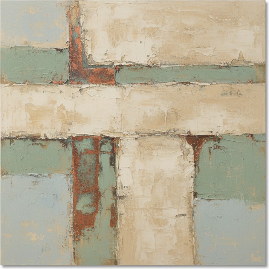 Ephemeral Geometry Of Passage: A Chronicle In Oxidized Pastel Layers — Laurent Fabre