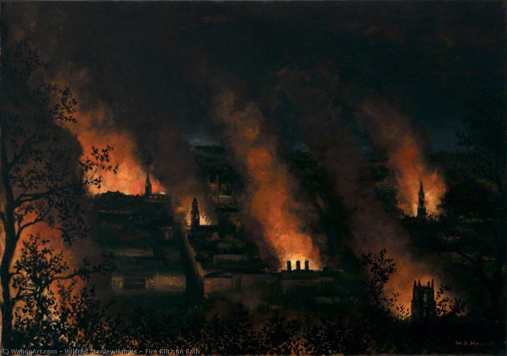 Fire Blitz On Bath — Wilfred Stanley Haines