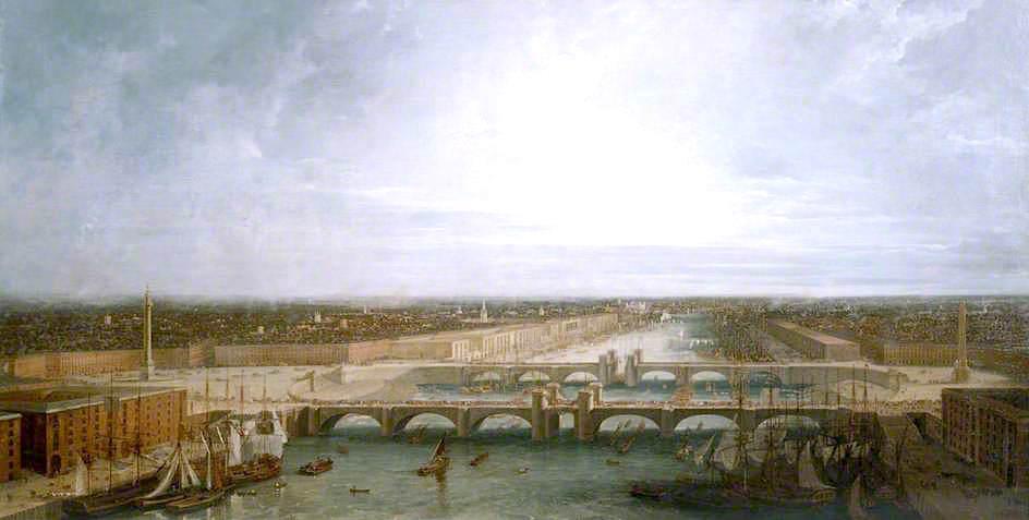 George Dance's Design For The New London Bridge, London — Thomas And William Daniell
