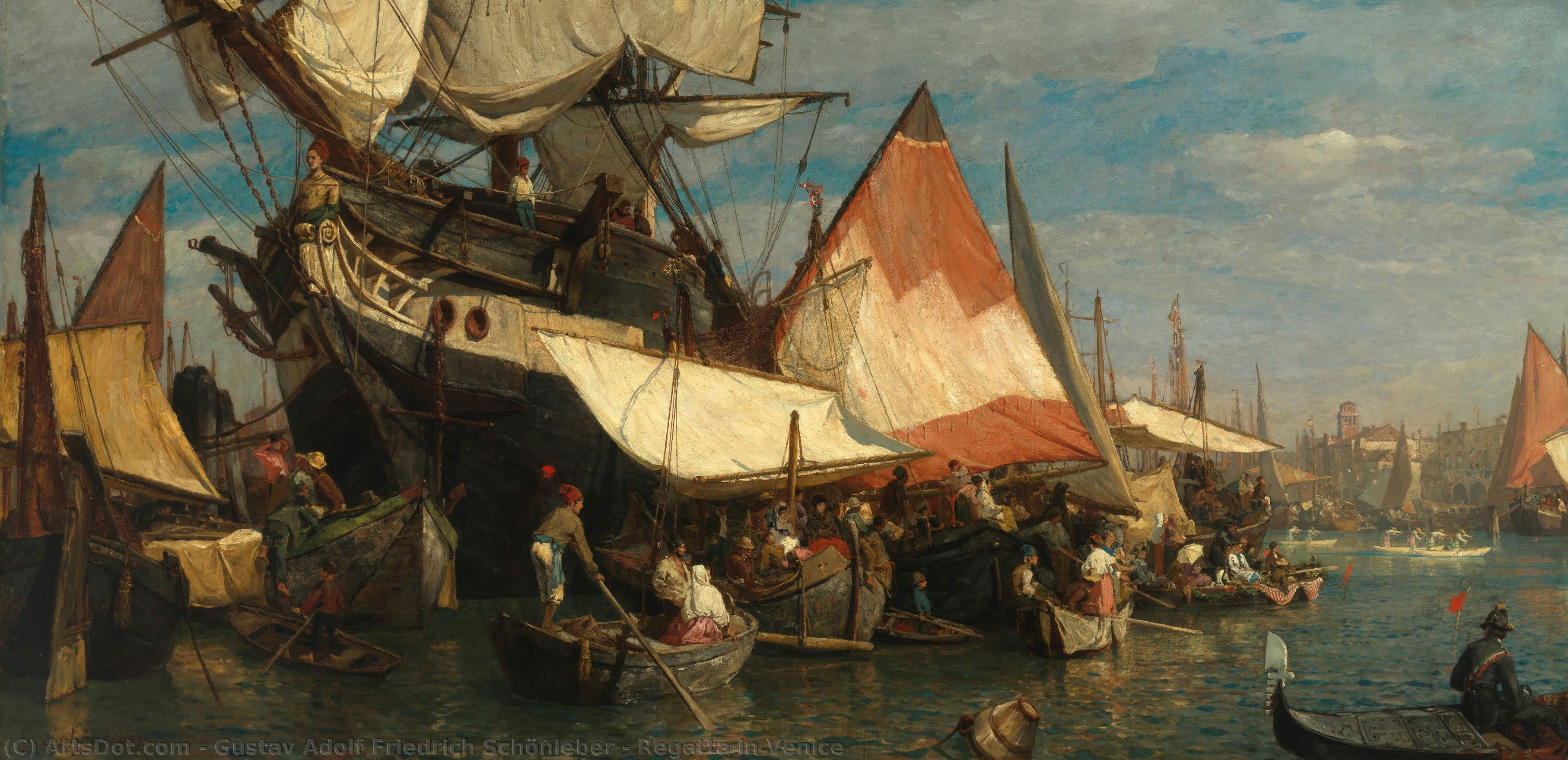Regatta In Venice — Gustav Adolf Friedrich Schönleber