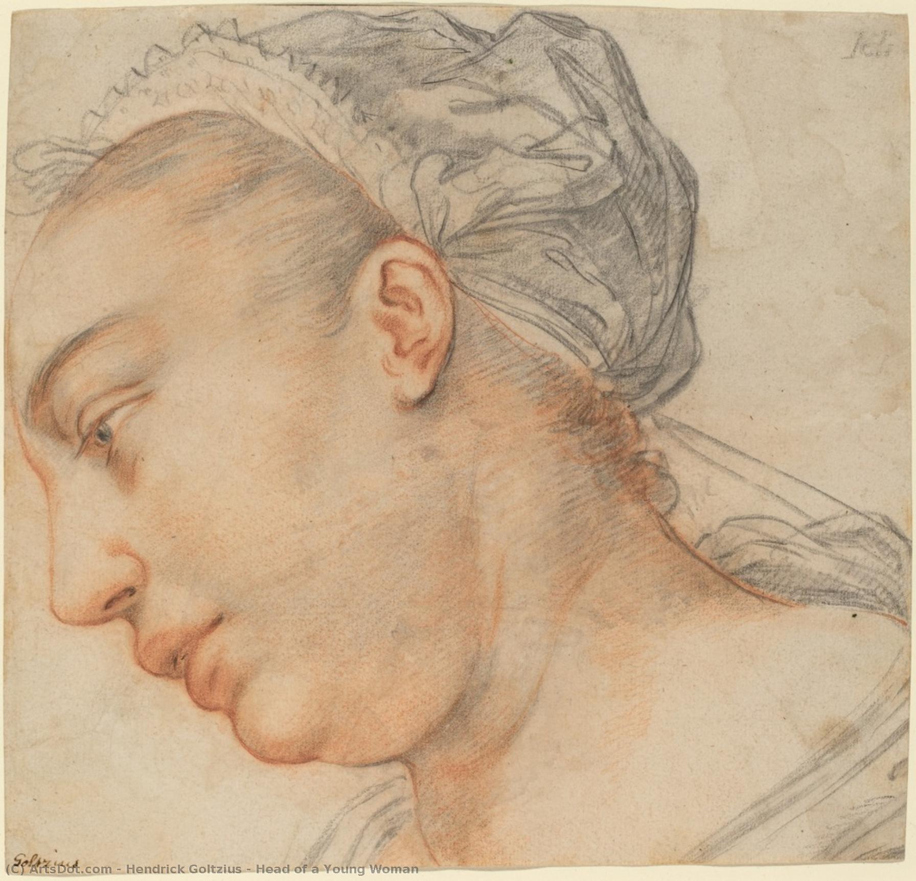 Head Of A Young Woman — Hendrik Goltzius