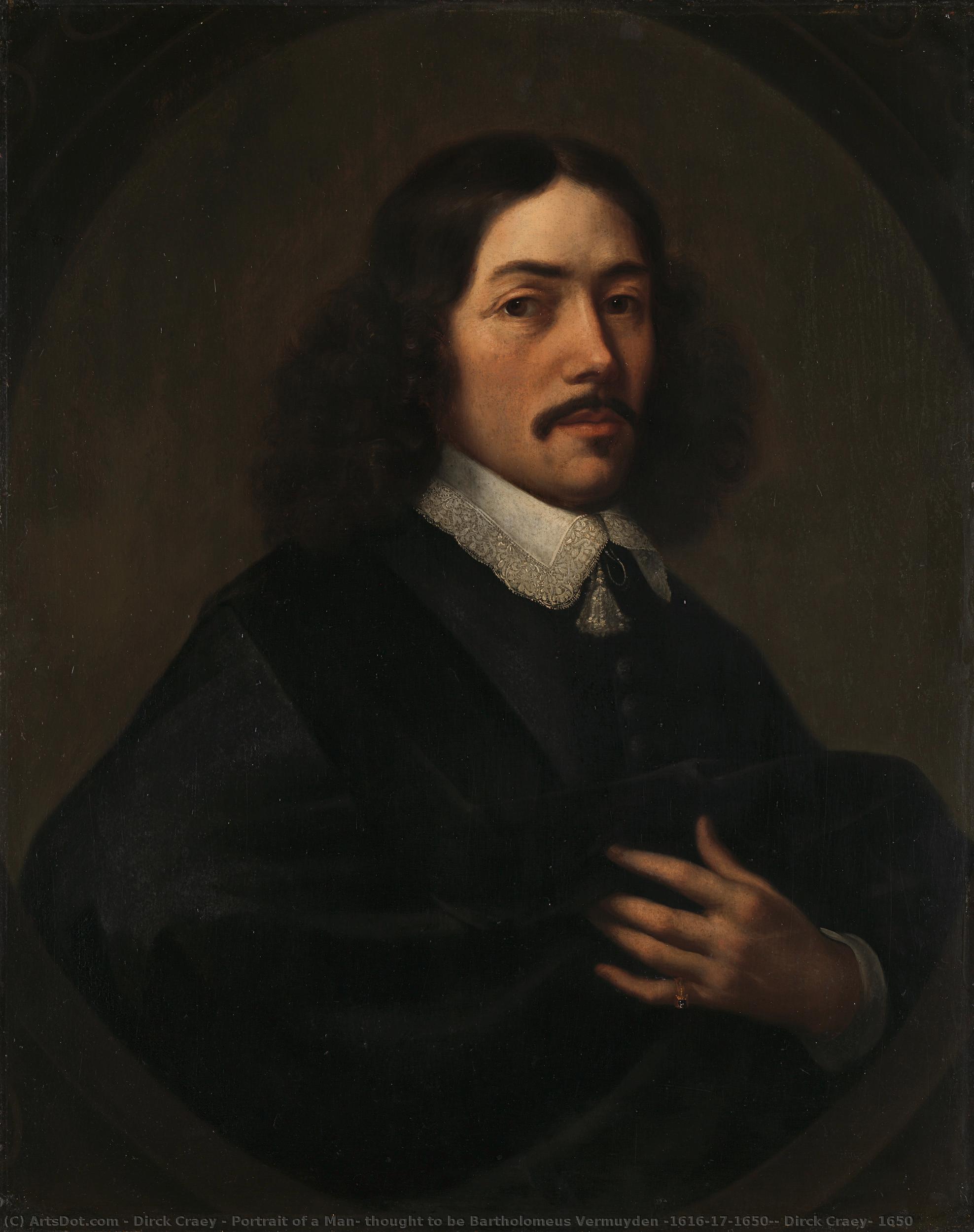 Portrait Of A Man, Thought To Be Bartholomeus Vermuyden (1616/17-1650), Dirck Craey, 1650 — Dirck Craey