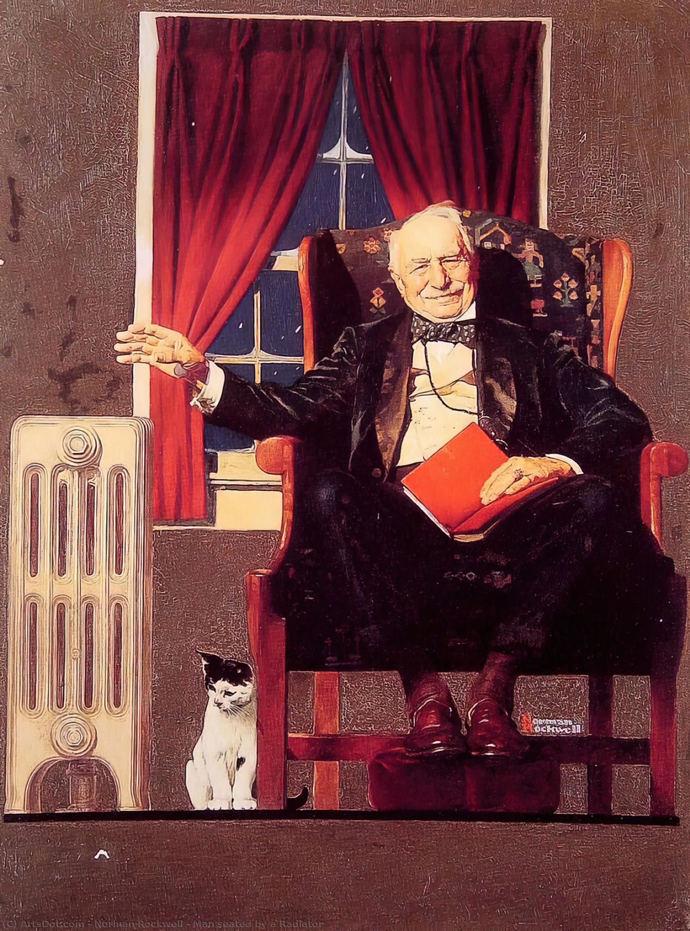 Hombre Sentado Junto A Un Radiador — Norman Rockwell