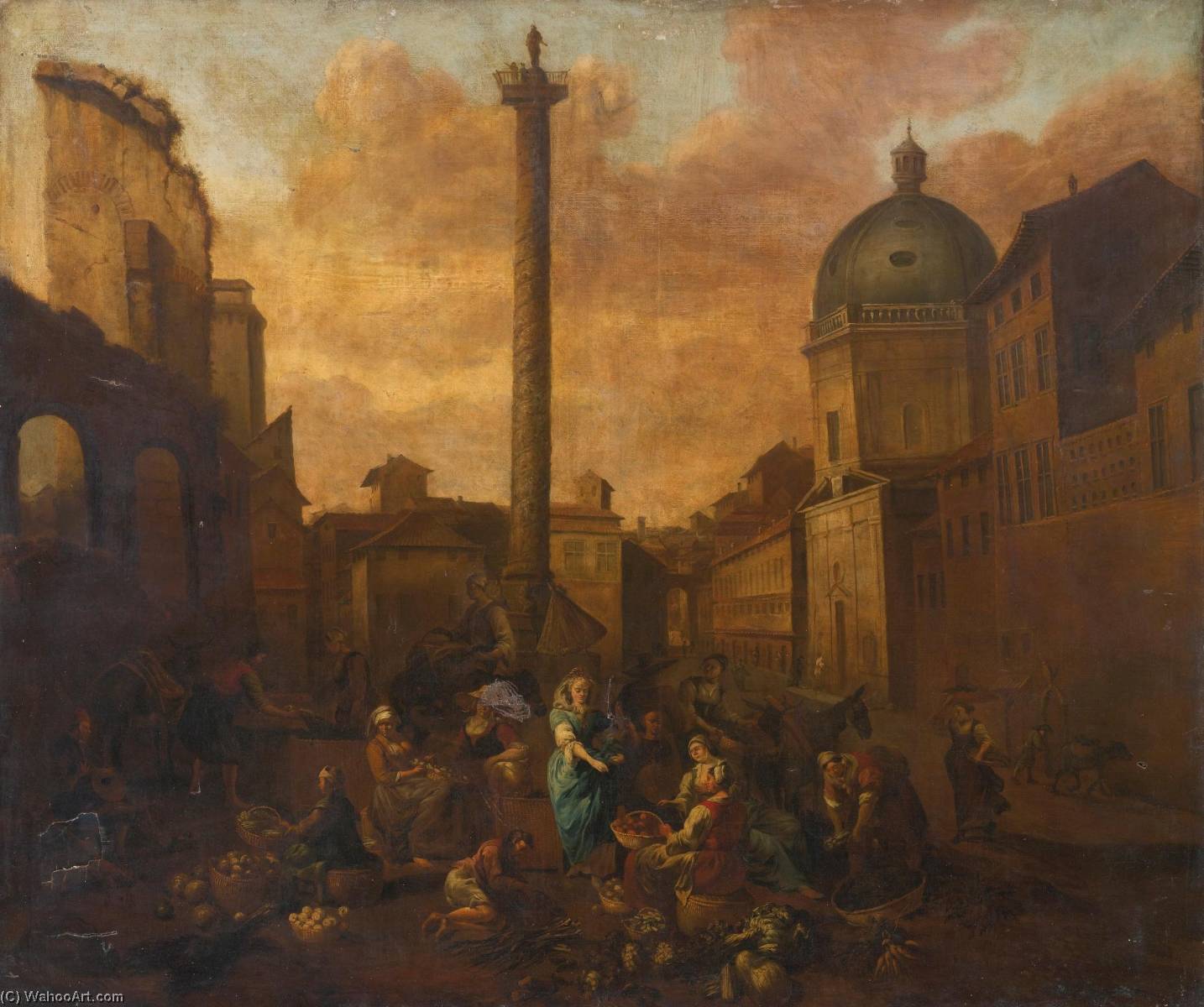 View Of A Roman Market — Hendrick Mommers