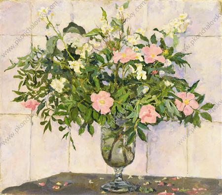 Still Life. Jasmine And Dog Rose At The Stove. — Pyotr Konchalovsky