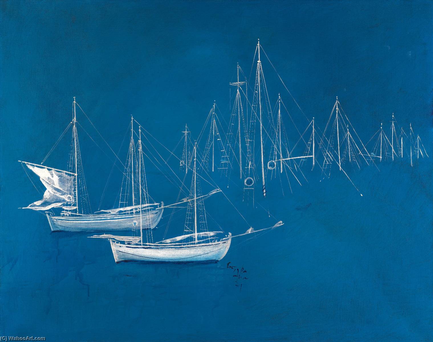 Sailboats On Calm Waters — Spyros Vassiliou