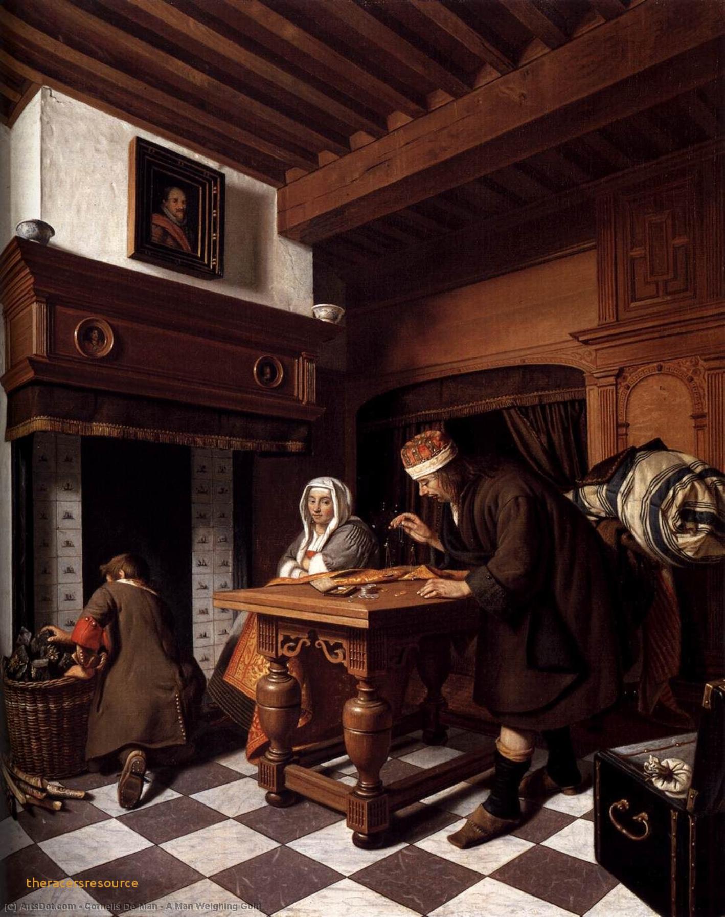 A Man Weighing Gold — Cornelis De Man
