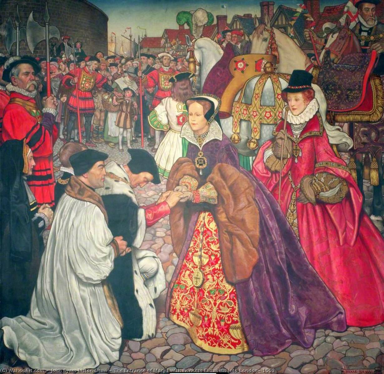 The Entrance Of Mary I With Princess Elizabeth Into London, 1553 — John Byam Liston Shaw