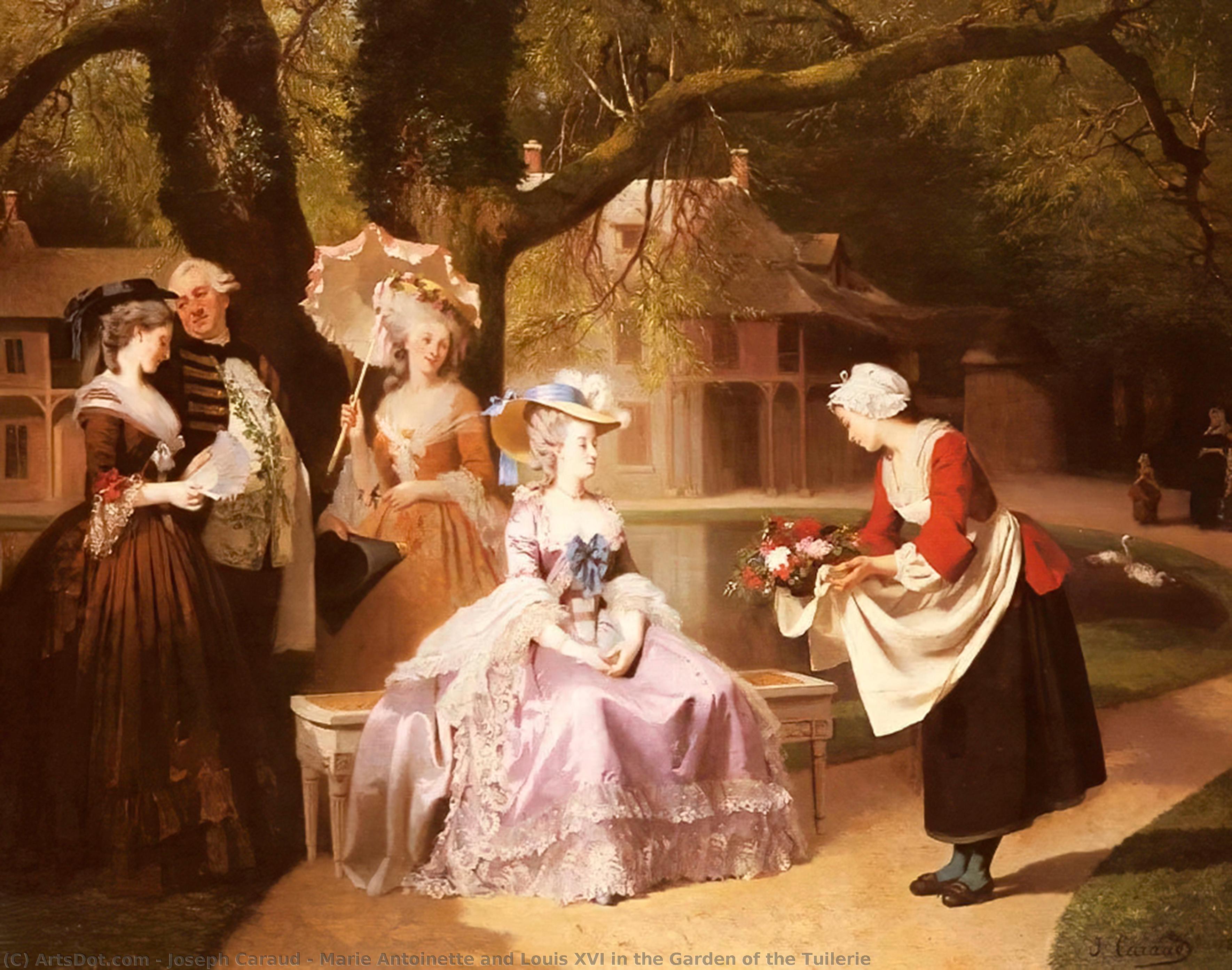 Marie Antoinette And Louis Xvi In The Garden Of The Tuilerie — Joseph Caraud
