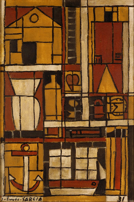 Construction In Red And Ochre - (1931) — Joaquín Torres García