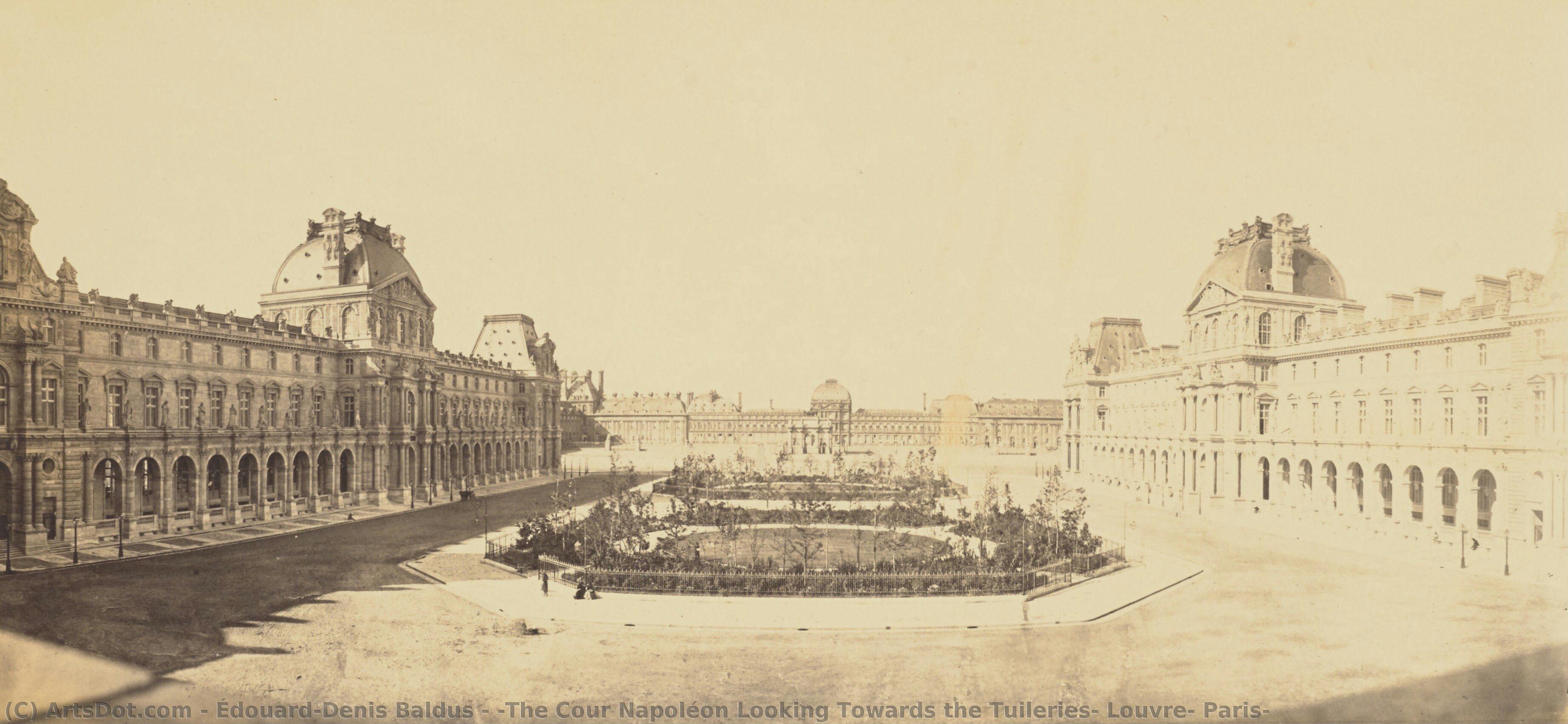 [the Cour Napoléon Looking Towards The Tuileries, Louvre, Paris] — Édouard-denis Baldus
