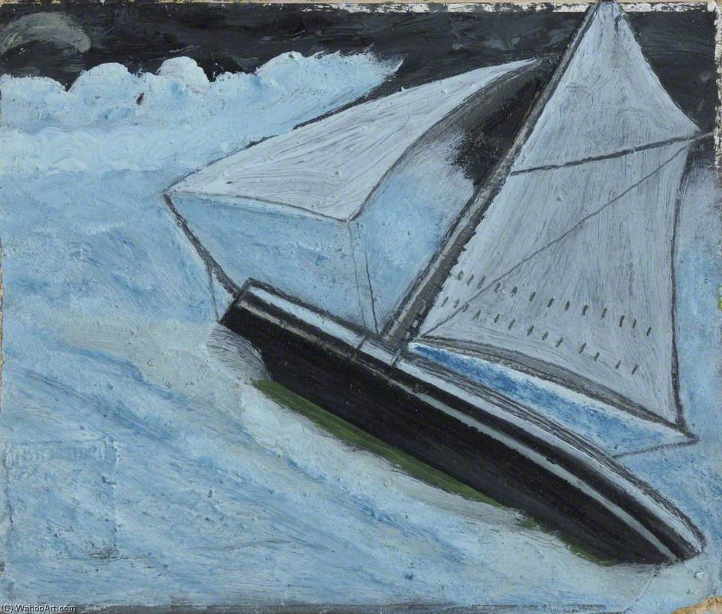 Small Boat In A Rough Sea — Альфред Уоллис