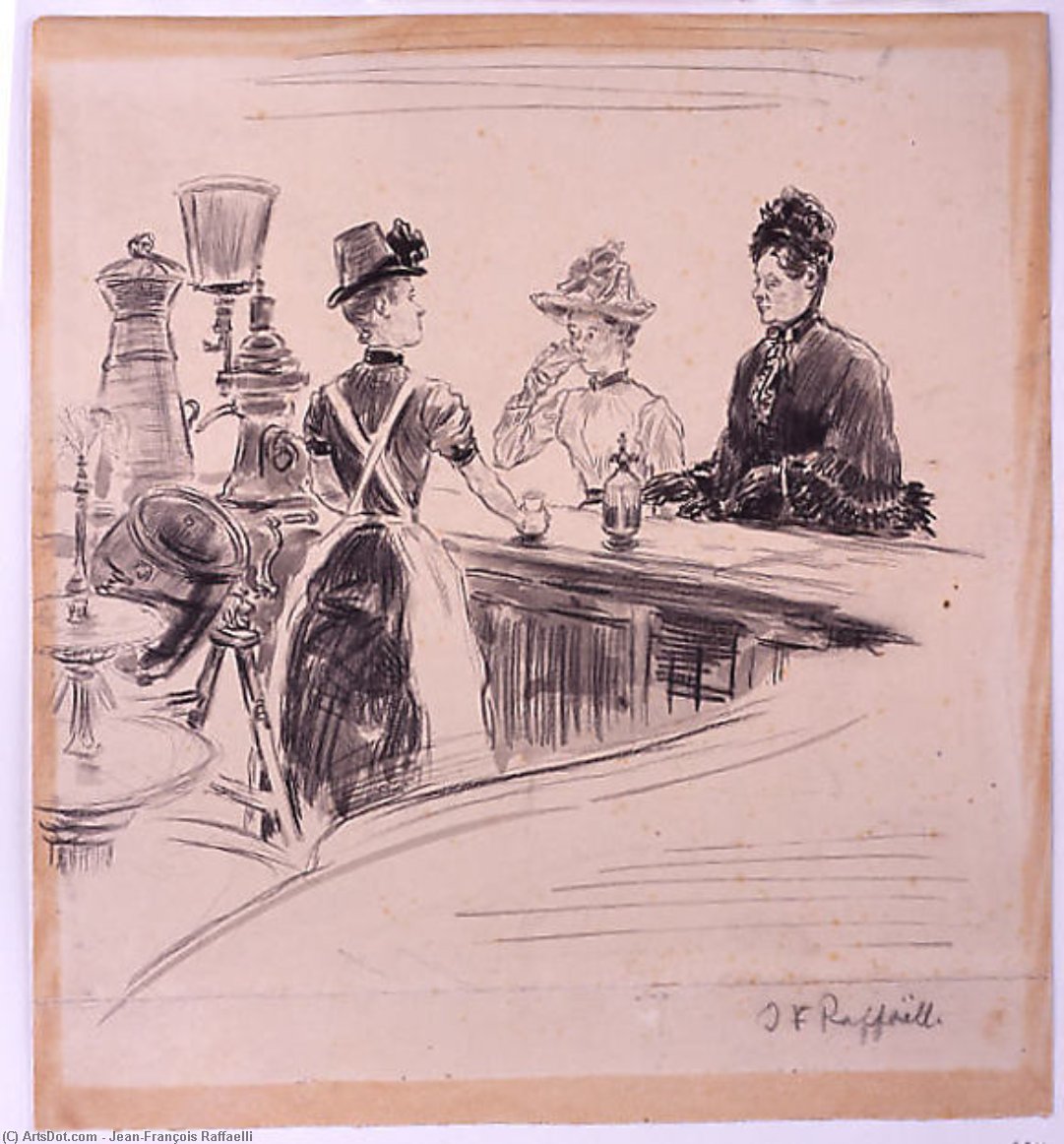 Women At The Counter — Jean-françois Raffaelli