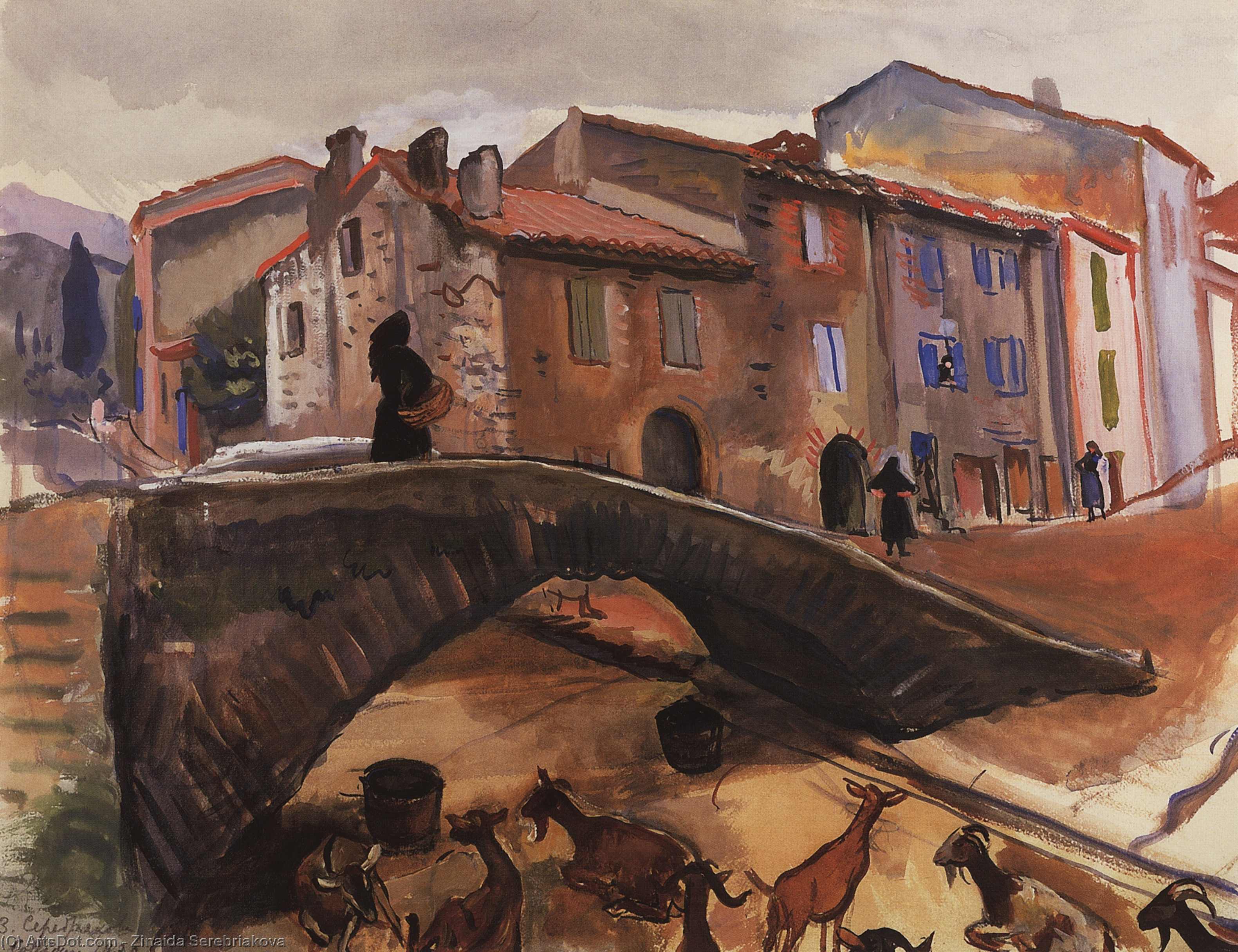 Collioure. Bridge With Goats — Zinaida Serebriakova