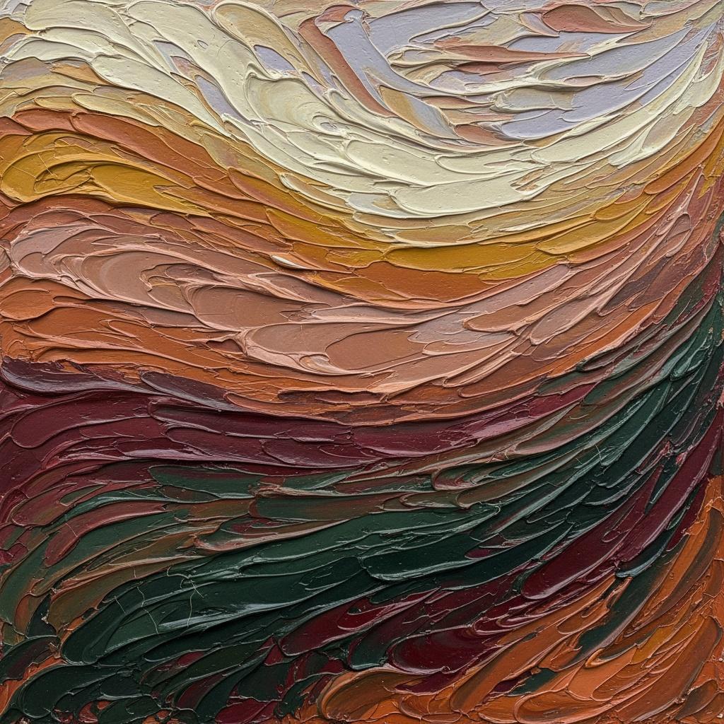 Ethereal Strata Of Ochre And Shadow In A Monumental Impasto Flow — David Moreau