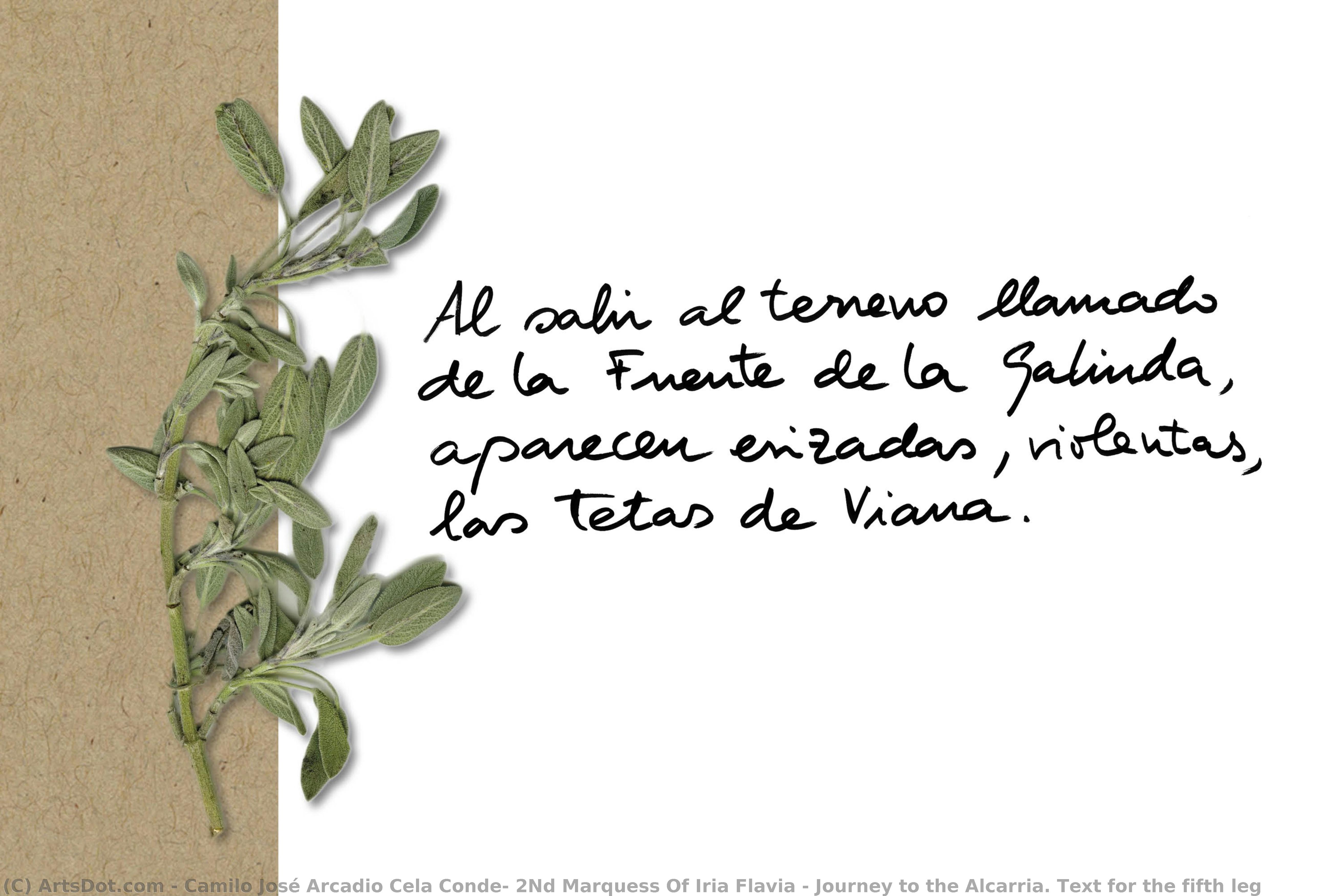 Journey To The Alcarria. Text For The Fifth Leg — Camilo José Arcadio Cela Conde, 2nd Marquess Of Iria Flavia