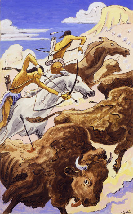 Indian Buffalo Hunt — Томас Харт Бентън