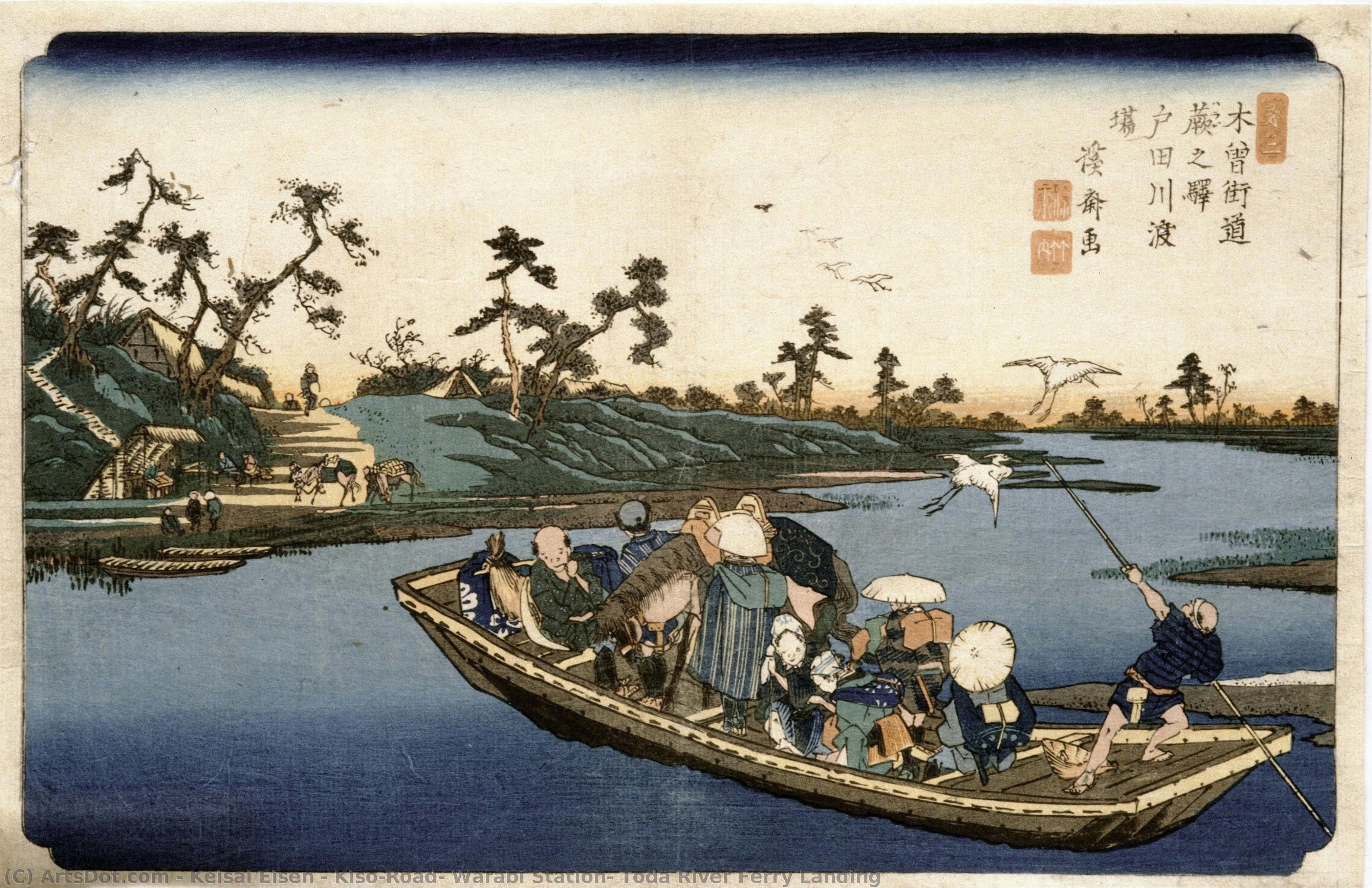 Kiso-road, Warabi Station, Toda River Ferry Landing — Keisai Eisen