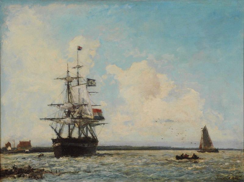 Marine. Le Grand Canal De Dordrecht (titre Attribué) Marine. Le Port D'honfleur (titre Hypothétique (d'ap. V. Helfting)) — Johan Barthold Jongkind