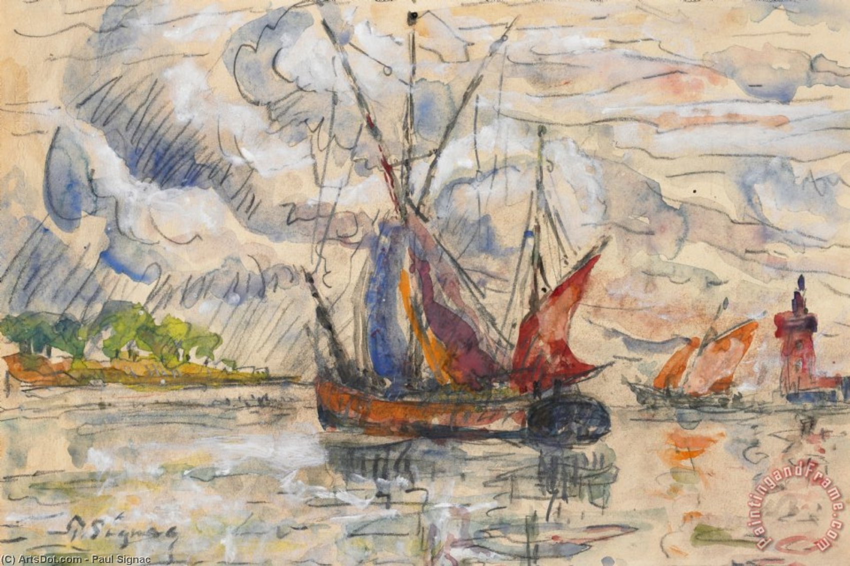Fishing Boats In La Rochelle — Paul Signac