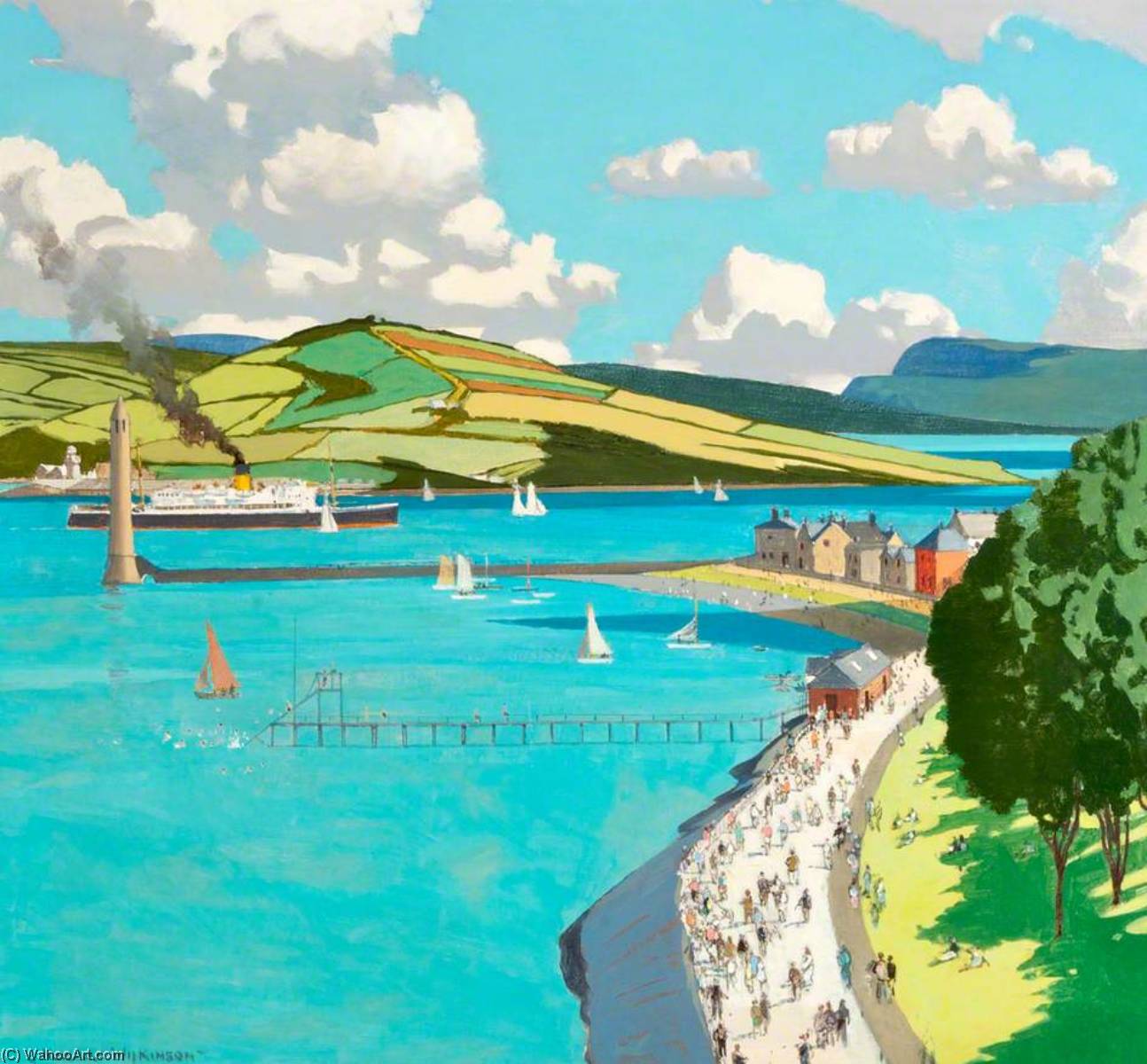 Larne Promenade With Chaine Memorial Tower — Norman Wilkinson