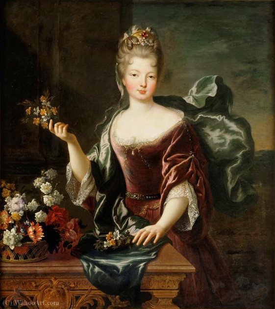 Portrait Of Marie Francoise De Bourbon, Miss Blois, Duchess Of Orleans — Pierre Gobert