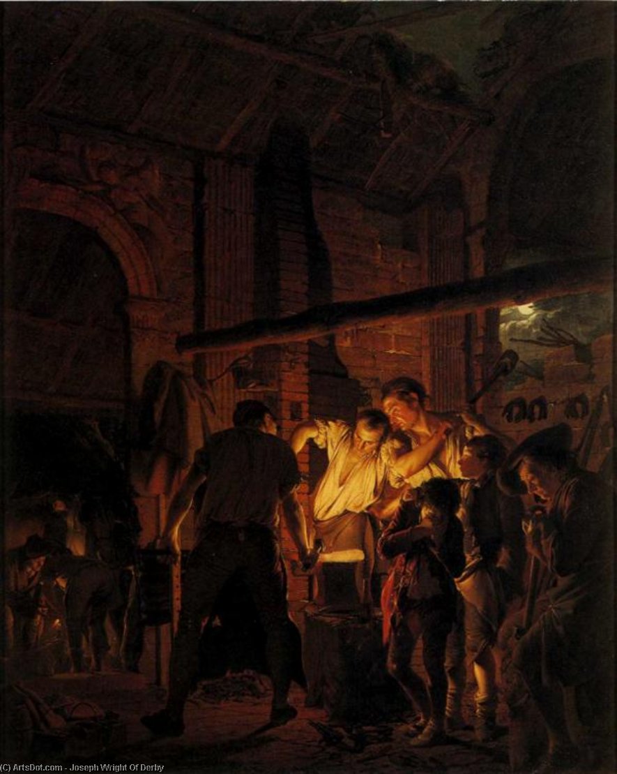 A Blacksmith's Shop — Joseph Wright De Derby