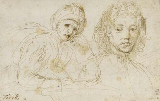 Woman With Turban And Portrait Of Young Man — Donato Creti