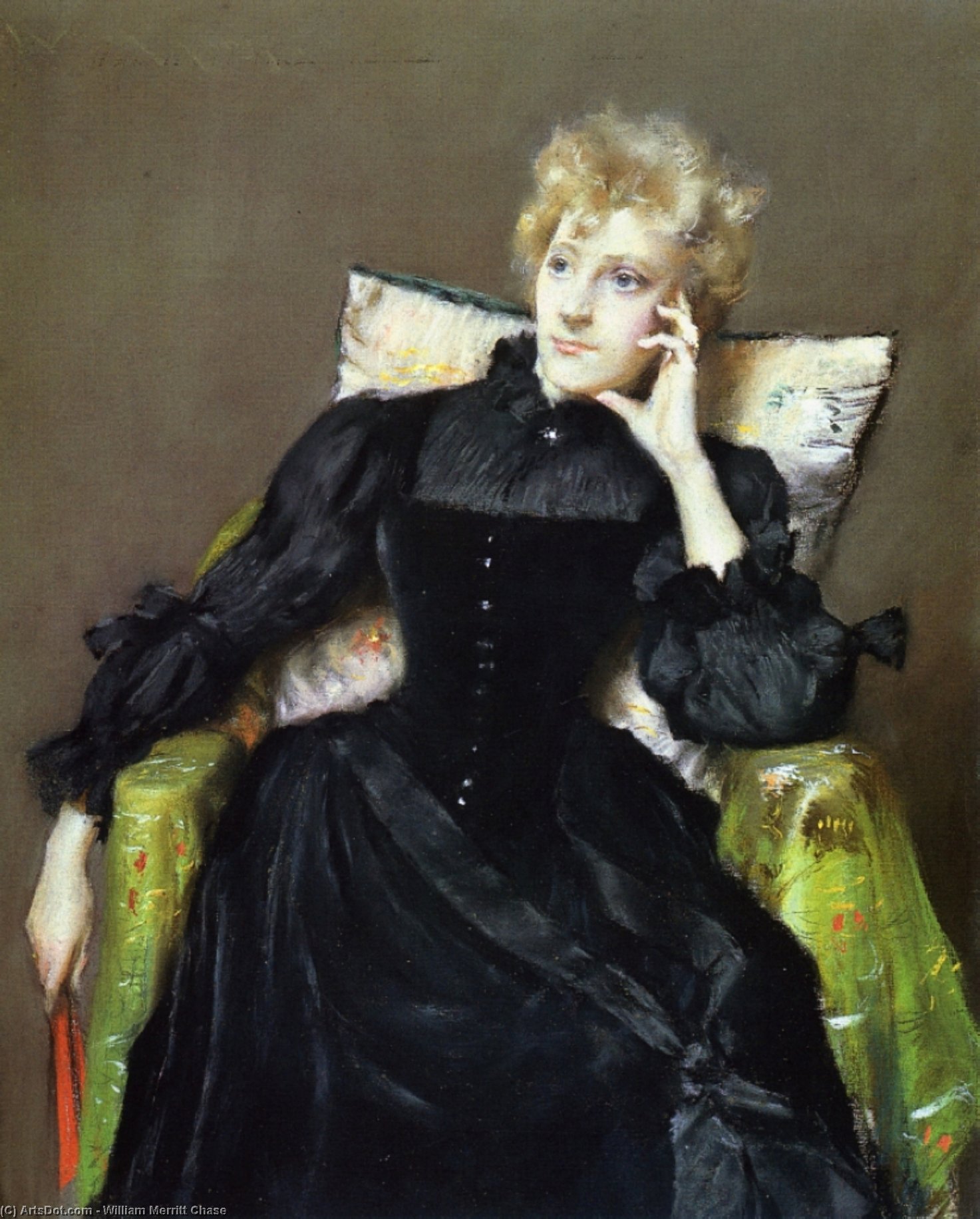 Seated Woman In Black Dress — Вилијам Мерит Чејс