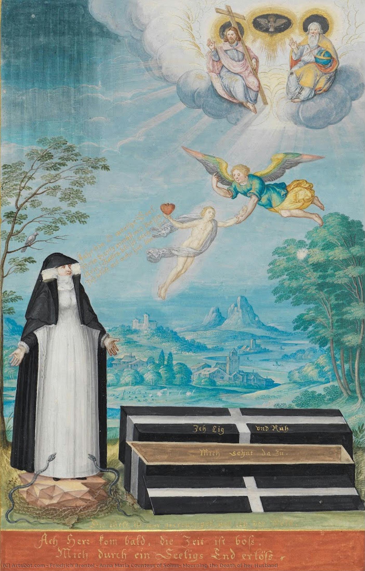 Anna Maria Countess Of Solms, Mourning The Death Of Her Husband — Friedrich Brentel