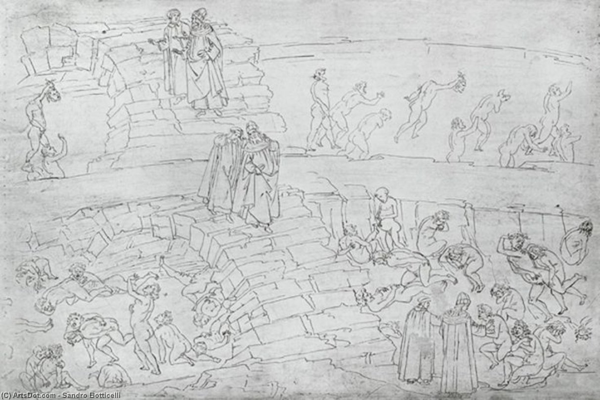 Dante And Virgil From 'the Divine Comedy' — Sandro Botticelli