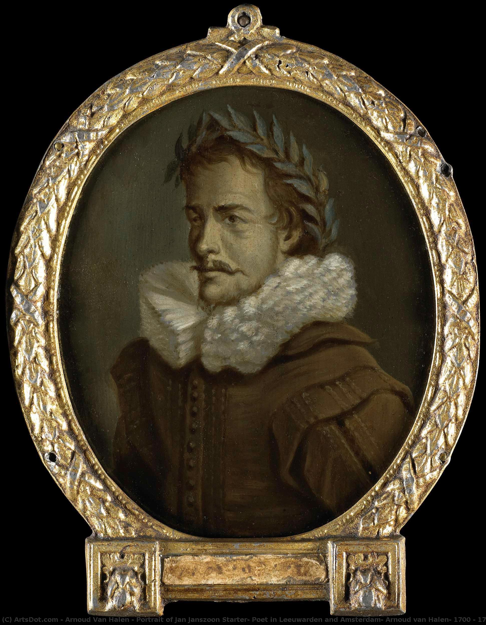 Portrait Of Jan Janszoon Starter, Poet In Leeuwarden And Amsterdam, Arnoud Van Halen, 1700 - 1732 — Arnoud Van Halen