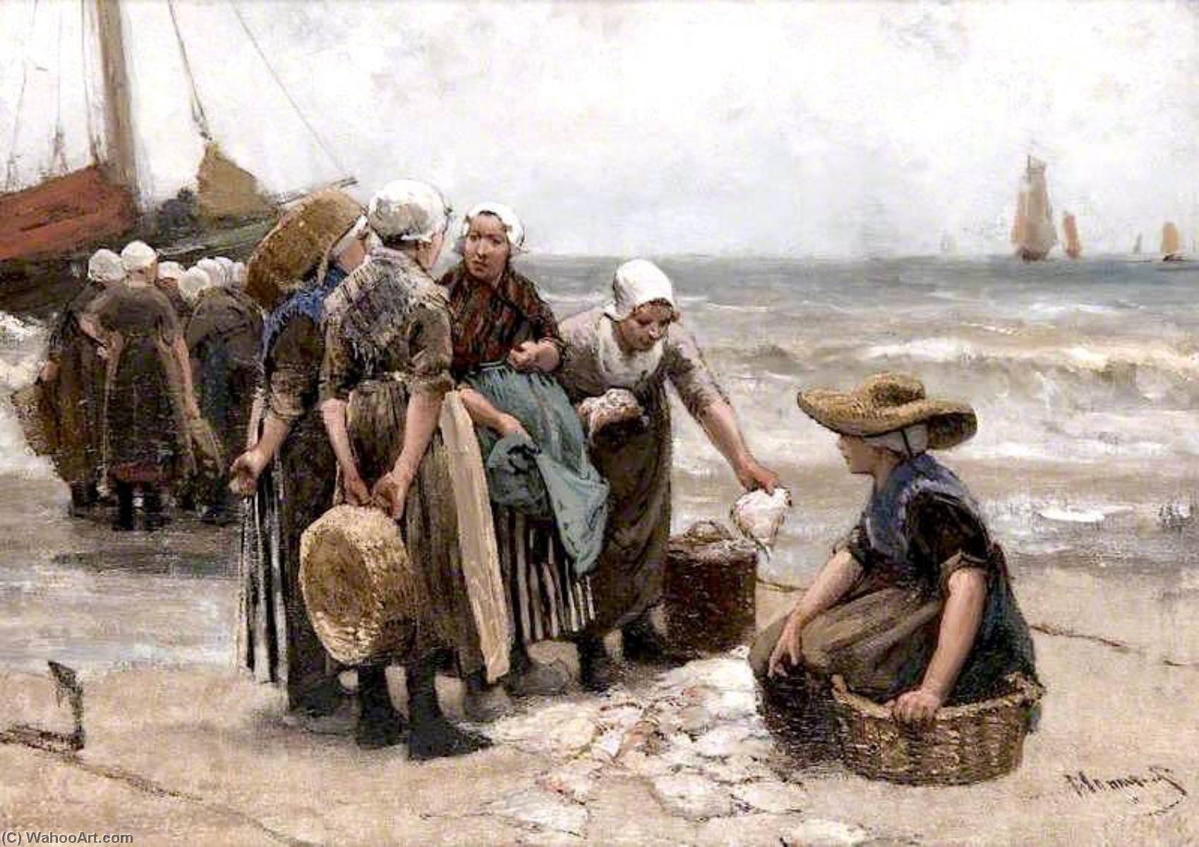 Fishwives By The Sea — Bernardus Johannes (bernard) Blommers