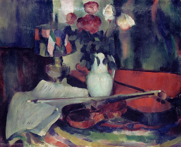 Nature Morte Au Violon Le Violon Rouge (ancien Titre) — Henri Ottmann