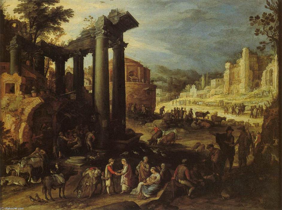 The Campo Vaccino With A Gypsy Woman Reading A Palm — Paulus Bril