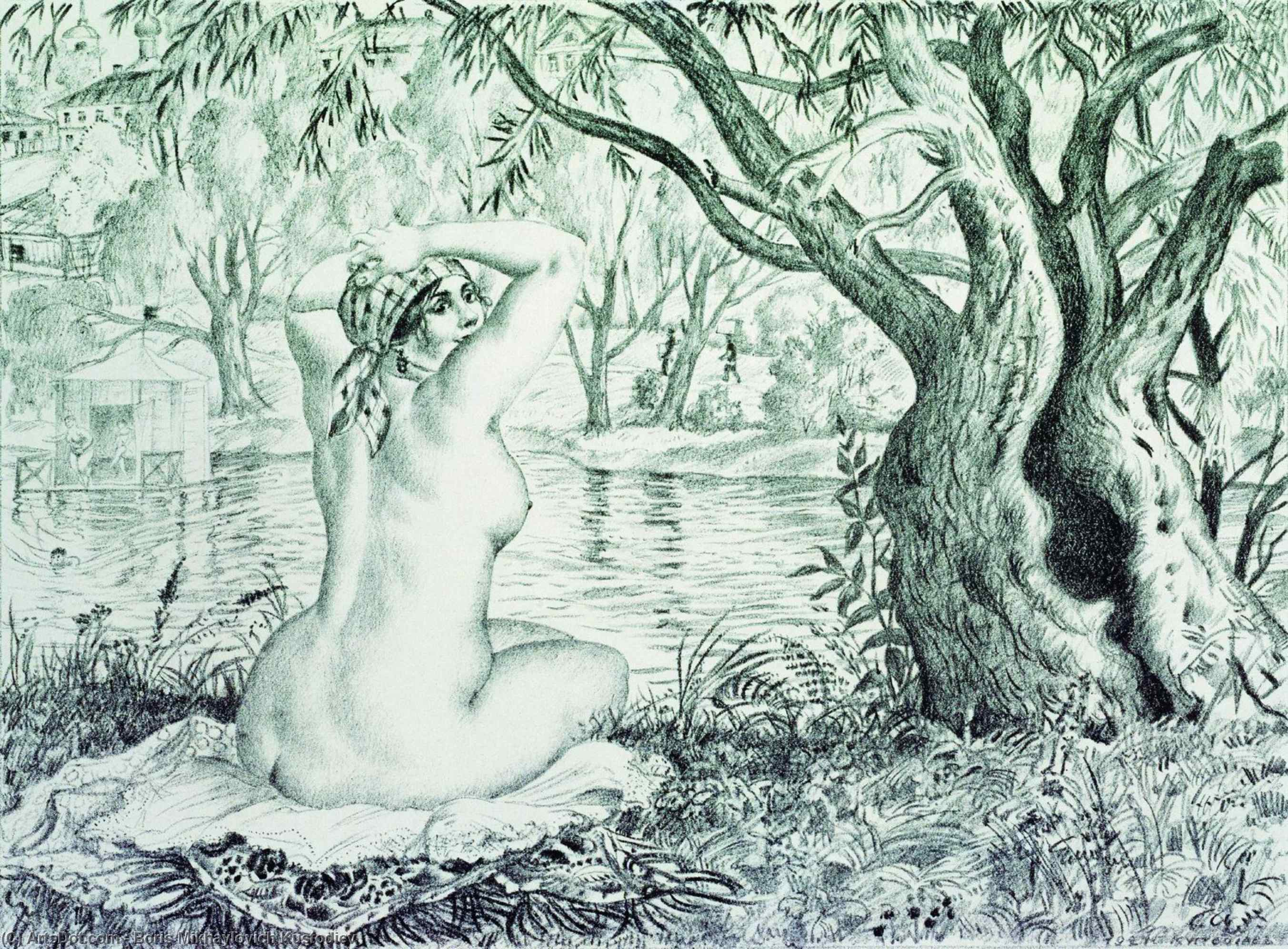 Bather — Boris Mikhailovich Kustodiev