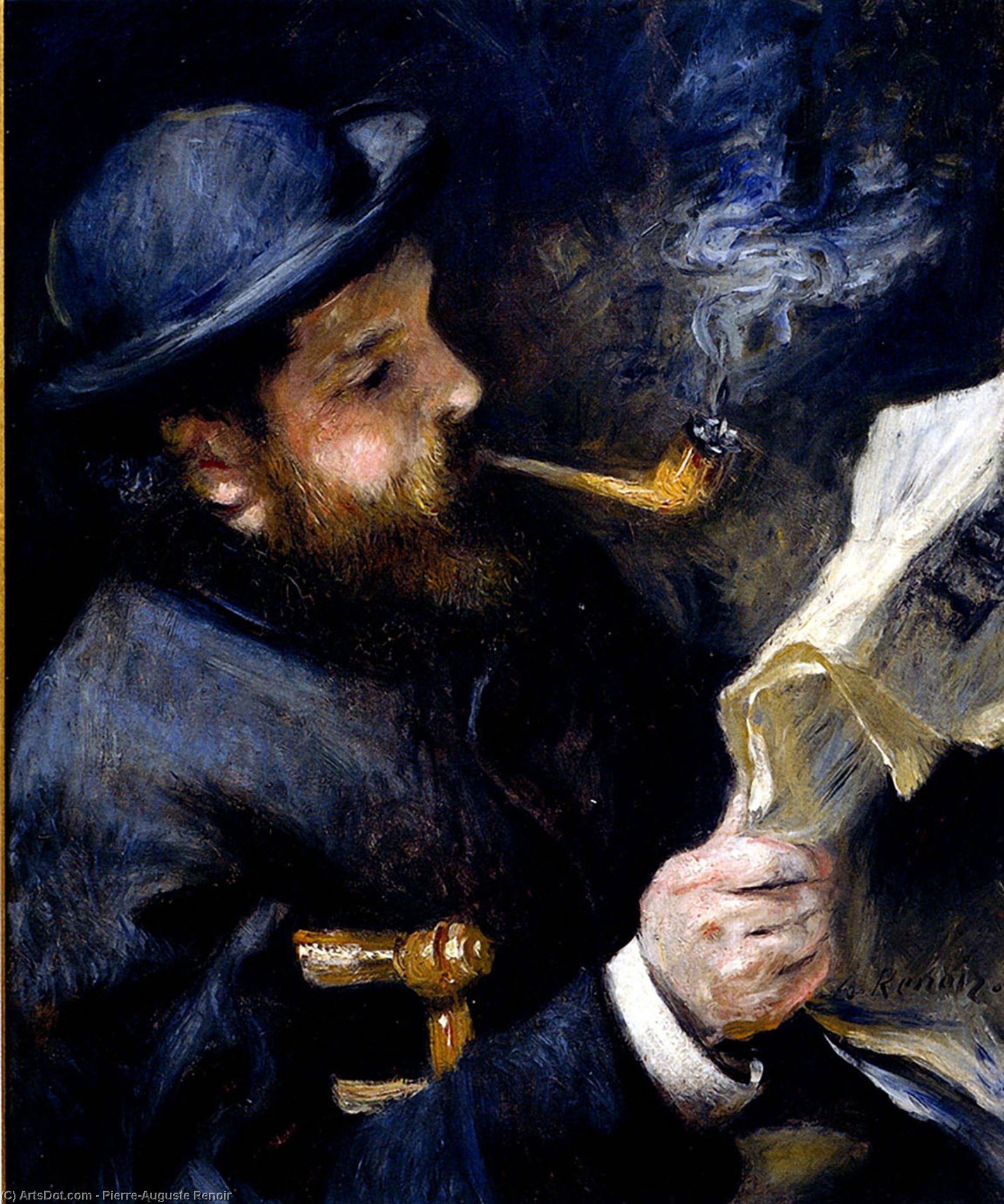 Augusto Claude Monet Leyendo Un Periódico — Pierre-auguste Renoir