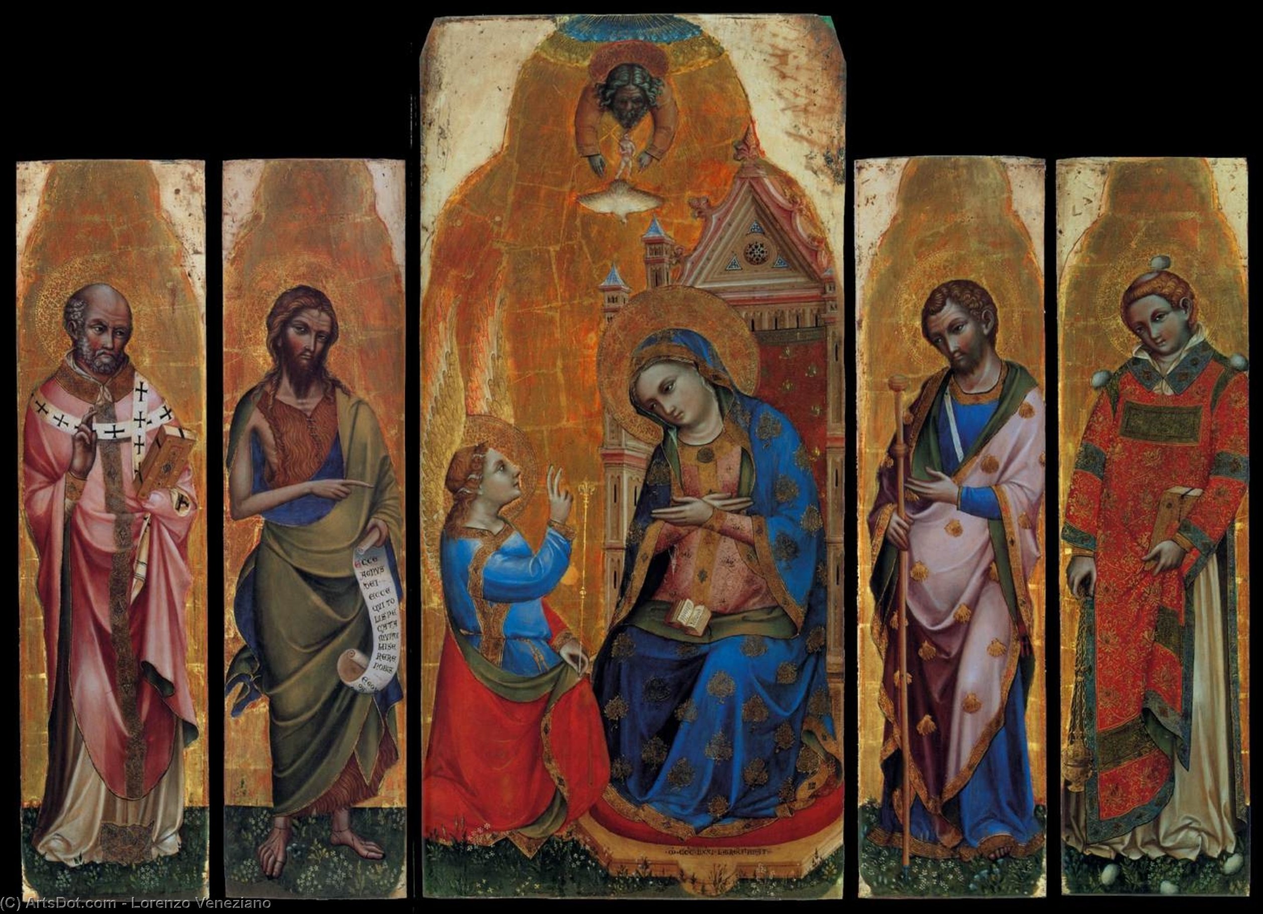 Annunciation With Saints — ロレンツォ・ヴェネツィアーノ
