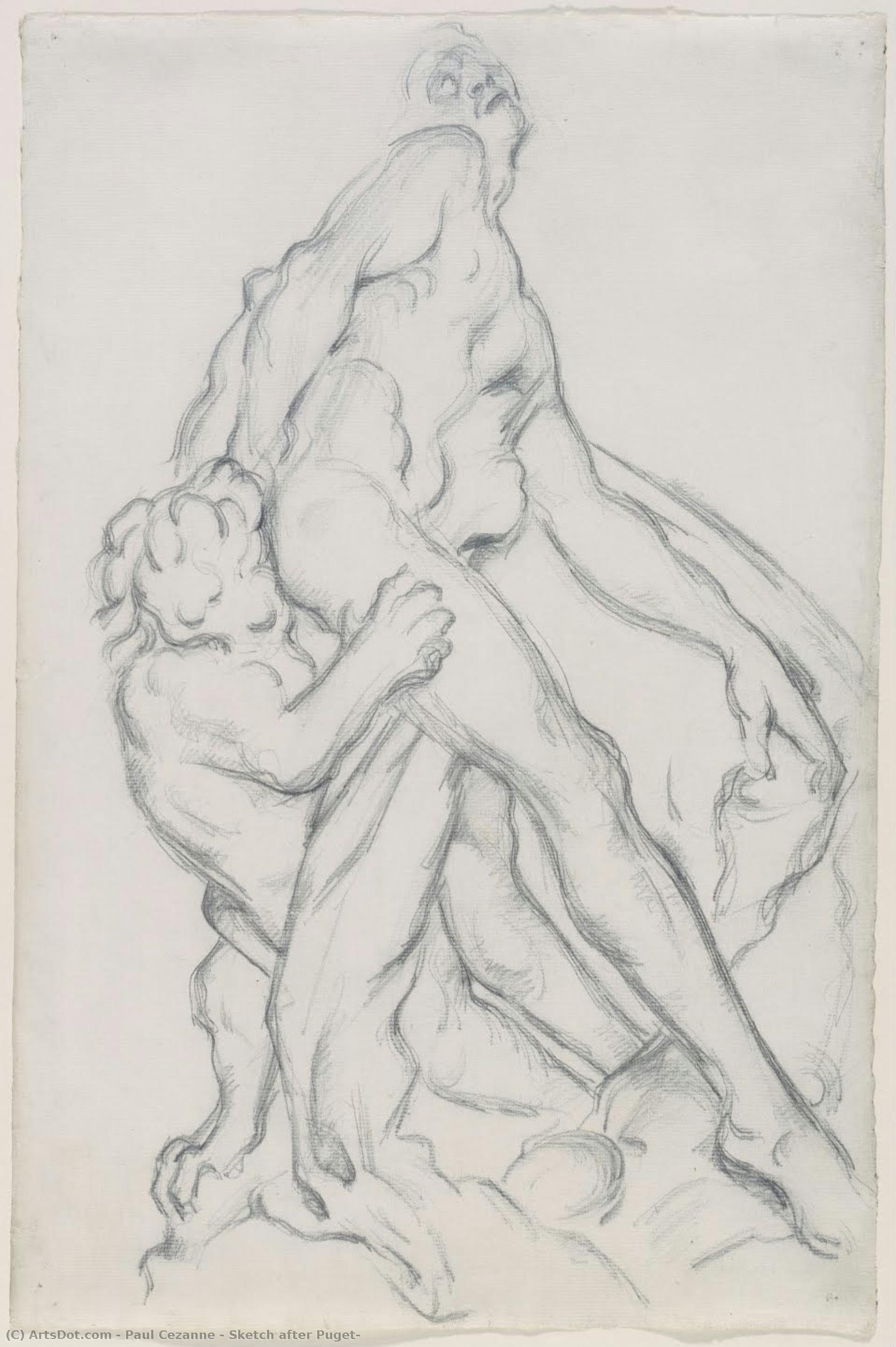 Dibujo Después De Puget — Paul Cézanne