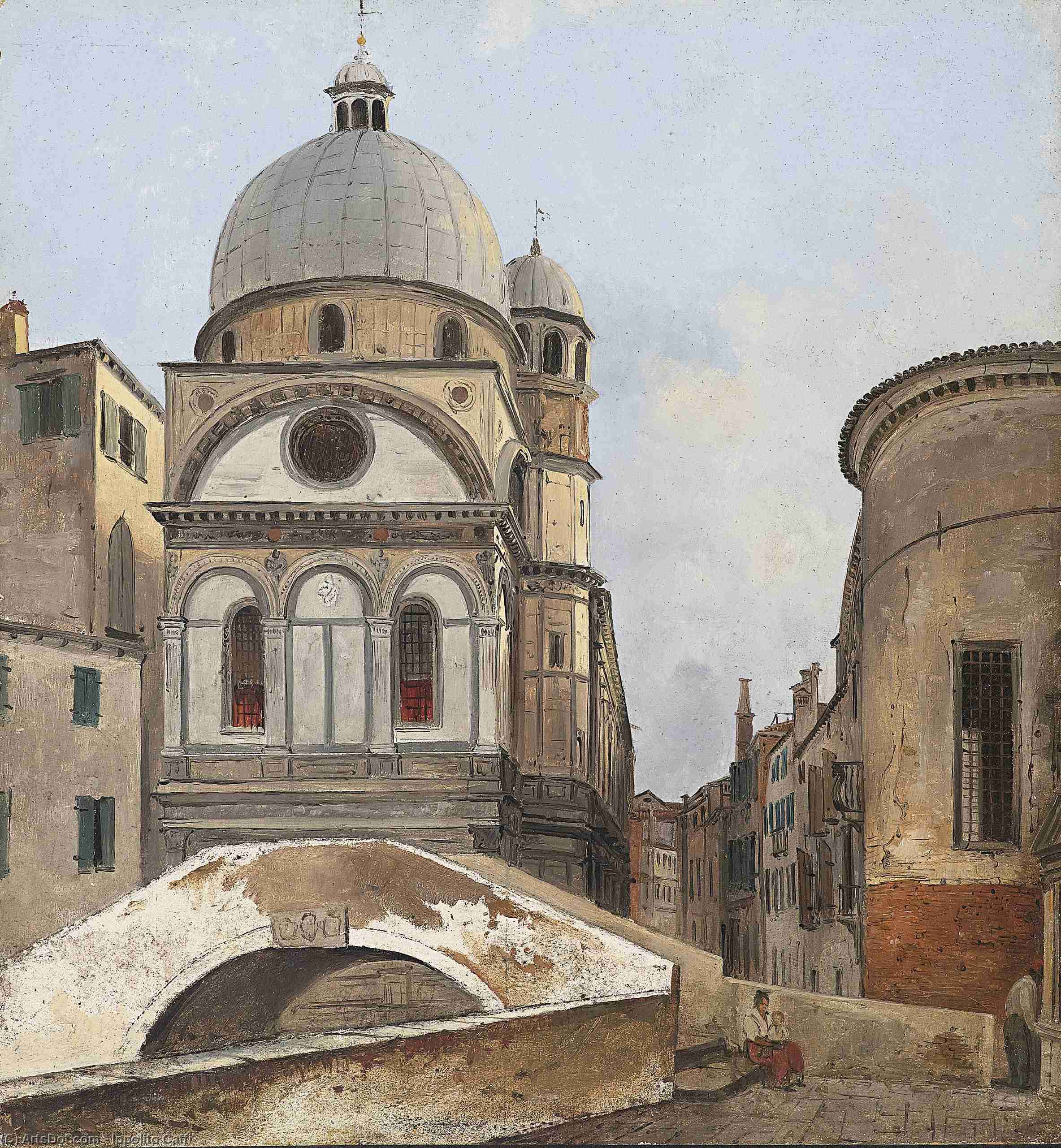 View Of The Churches Maria Dei Miracole And Santa Maria Nova In Venice — Ippolito Caffi