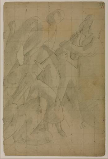 Trumpet Player With Other Figures — Sir Stanley Spencer