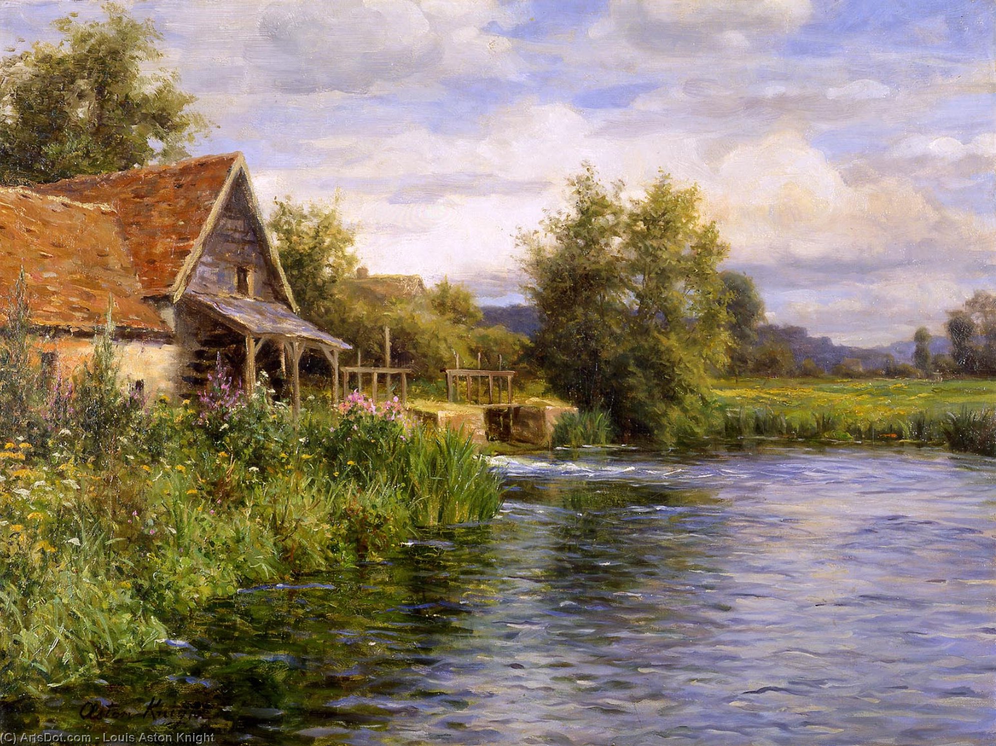 Cottage By The River — Louis Aston Knight