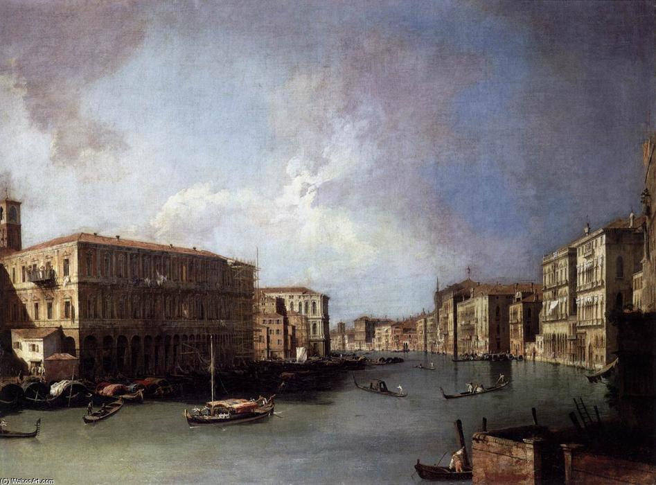 Canal Grande: Blick Nach Norden Nahe Der Rialtobrücke — Giovanni Antonio Canaletto