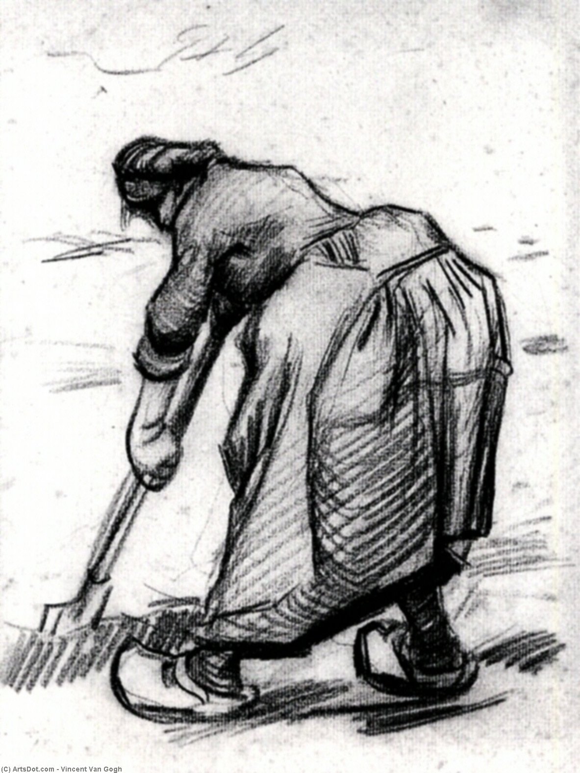 Peasant Woman, Digging, Seen From The Side — Vincent Willem Van Gogh