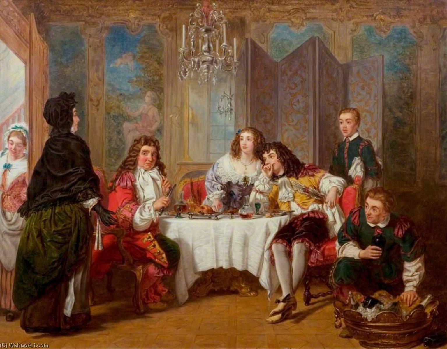 Madame Jourdain Finds Her Husband Entertaining Dorimène And Dorante — William Powell Frith
