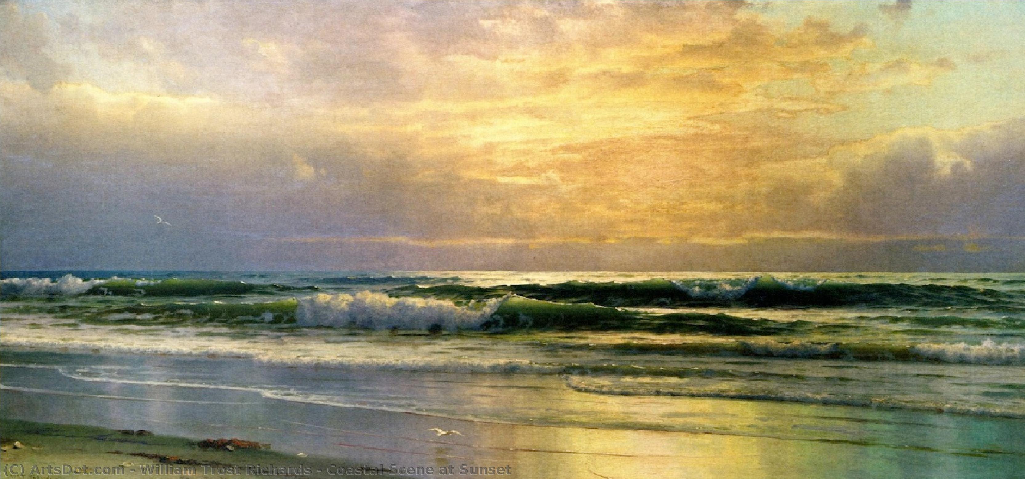 Coastal Scene At Sunset — Виљем Трост Ричардс