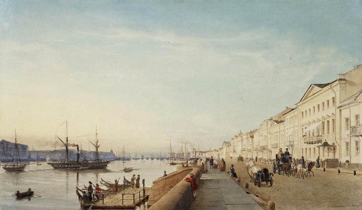 English Embankment In Petersburg — Johann Philipp Eduard Gaertner