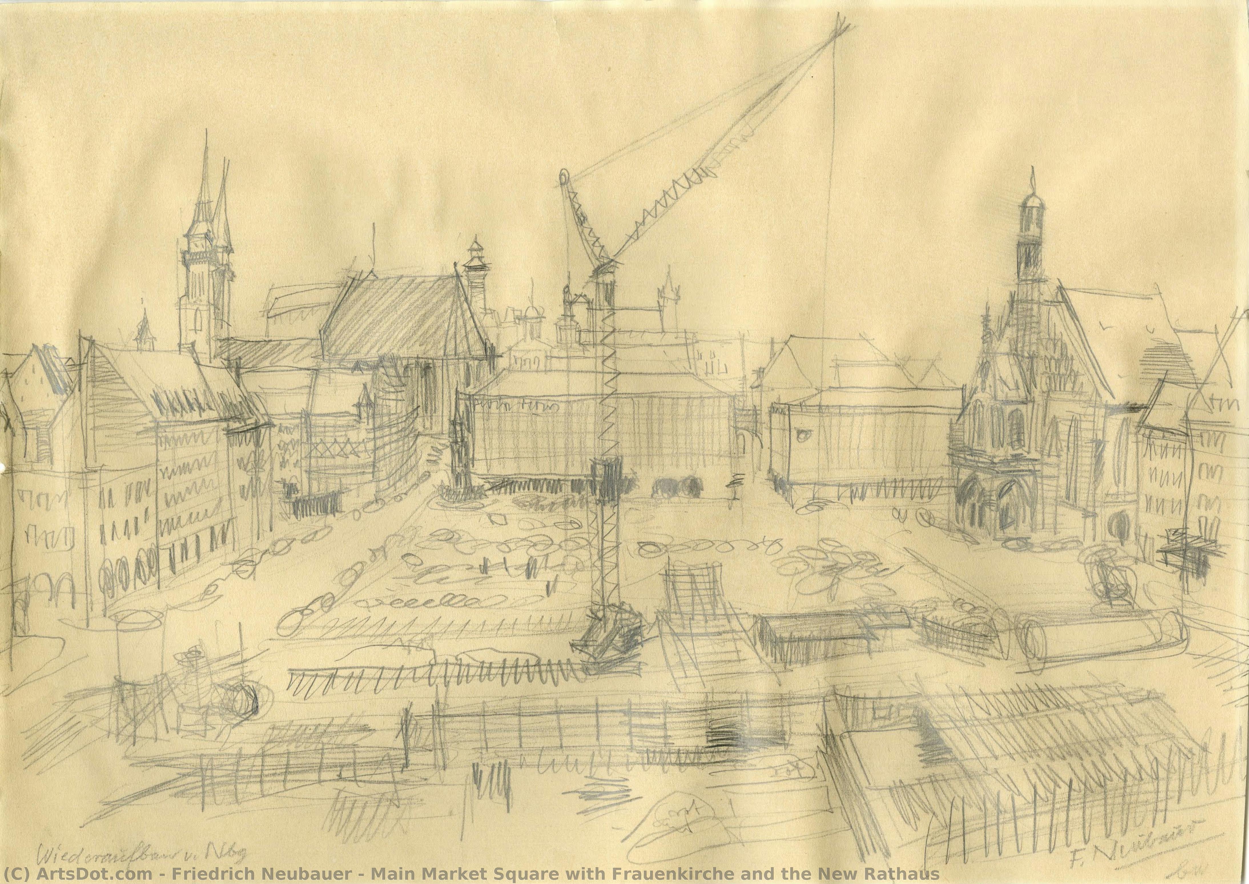 Main Market Square With Frauenkirche And The New Rathaus — Friedrich Neubauer