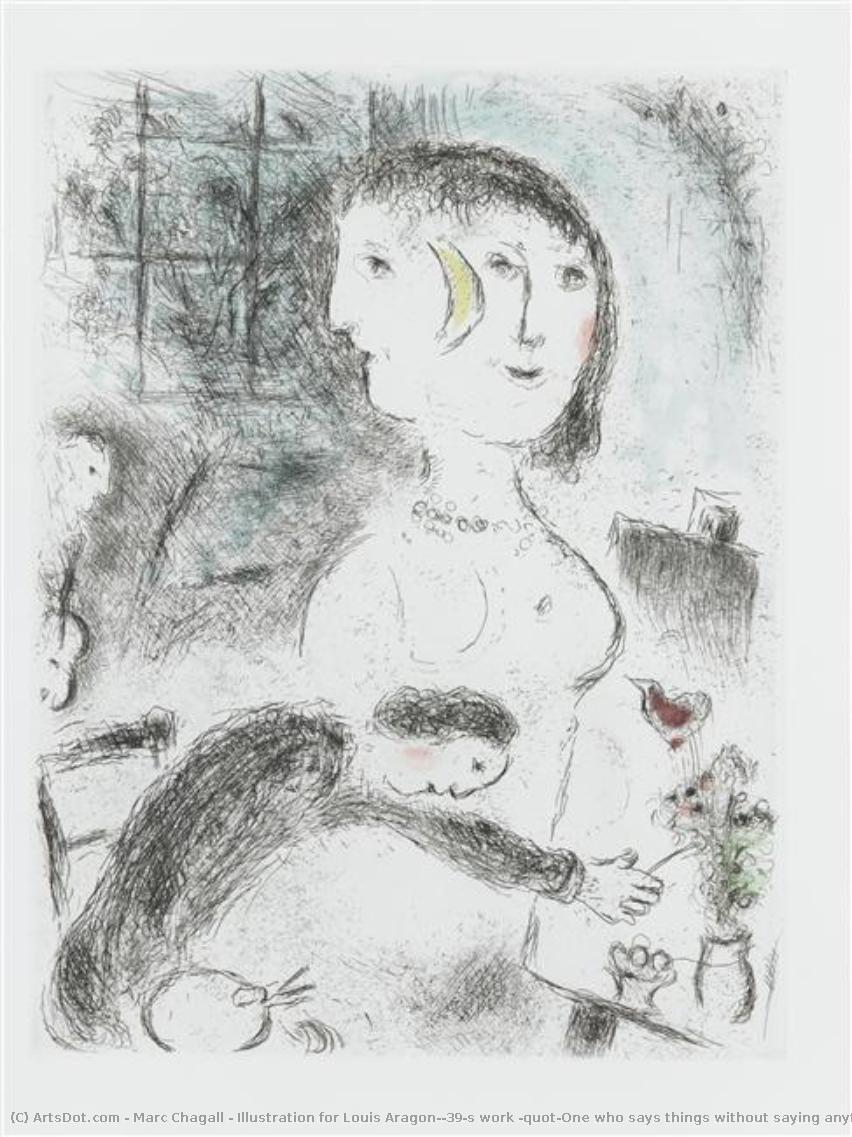 Illustration For Louis Aragon's Work "one Who Says Things Without Saying Anything" — Marc Chagall